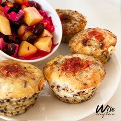 Kohlrabi Kimchi Quinoa Quiche with Tomato Chickpea Chutney